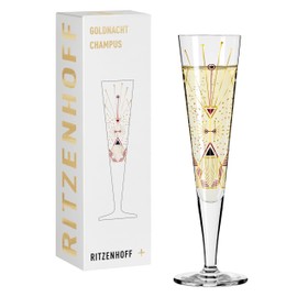 RITZENHOFF Goldnacht No. 25 1071025 Champagne Glass 200 ml Elegant Designer Piece with Real Gold Made in Germany
