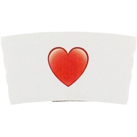 Restpresso White Paper Heart Emoji Coffee Cup Sleeve - Fits 12/16 / 20 oz Cups - 50 count box - Restaurantware