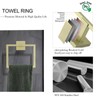TNOMS Brushed Gold Towel Bar Set Bathroom Hardware Accessory Set,