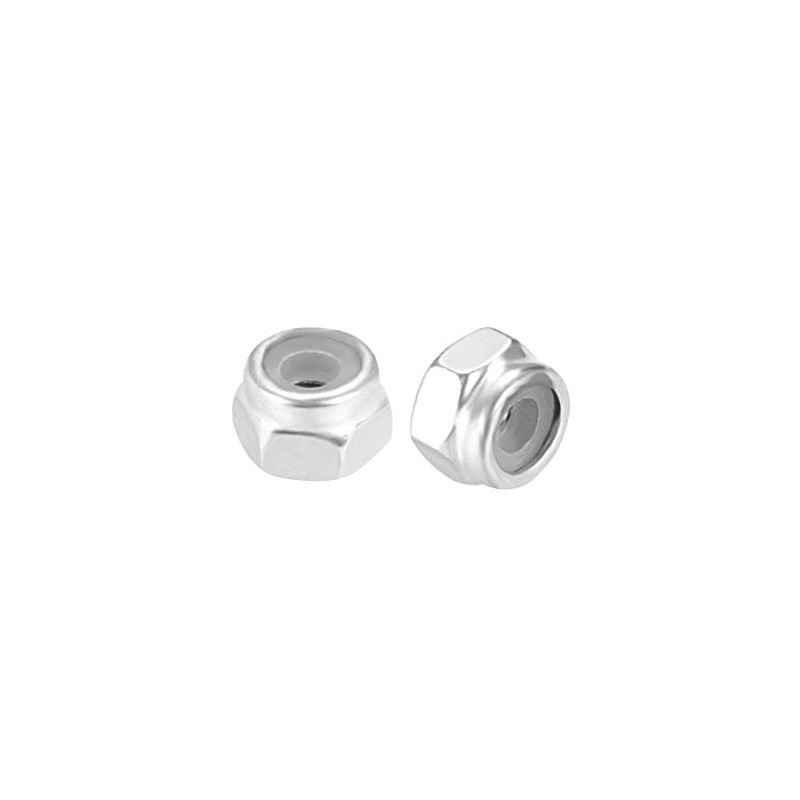 sourcing map M2 x 0.4mm Nylon Insert Hex Lock Nuts,