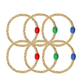 DONZWIYES 6 Pack Rope Ring Toss Game Replacement Parts for Adults and Kids, Outdoor Toss Rings for Agility Practice and Speed Game and Yard Games and Lawn Games for Party (3 Colors-Red Green Blue)