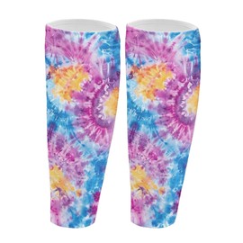 TOADDMOS Blue Pink Tie Dye 1 Pair Calf Compression Sleeves for Women Men Leg Compression Sleeve Calf Brace for Support Running Shin Splints