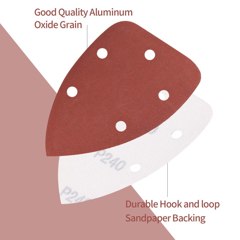 50 Pieces Sanding Discs Pads, 5 Holes Hook and Loop