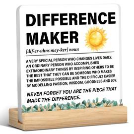 Thank You Gifts for Leader Boss Mentor Manager Teacher Coworkers Employees, Appreciation Gifts for Women Men, Difference Maker Definition Acrylic Desk Plaque Sign Home Office Decoration