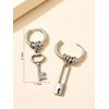 Lock and Key Hoop Earrings – Asymmetrical Punk Dangle Earrings,