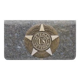 Army Veteran Service  Designer Checkbook Cover, with Credit Card Slots & Pen Loop