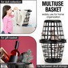 Uiifan 24 Pcs Black Plastic Round Laundry Baskets with Easy