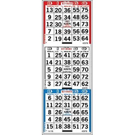 3on Red, White, and Blue Bingo Paper Cards- Pack of 500 Sheets