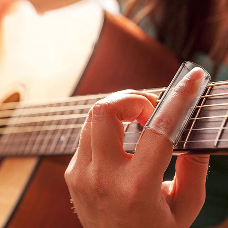 2Pcs Glass Slide and Stainless Steel Slide Guitar Finger Slide