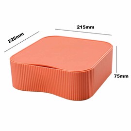 TUKA-i-AKUT TKD8610 Stackable Desktop Organiser Drawer Box Freely Combinable Desk Storage Utensil Box Makeup Cosmetics Jewellery Storage Drawers 23 x 22 x 8 cm Orange