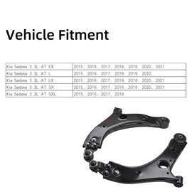 QPCRAP Left & Right Front Lower Control Arm with Ball Joint Fit for Kia Sedona 2015 2016 2017 2018 2019 2020 2021 3.3L 2Pcs 54501A9100 54501A9200