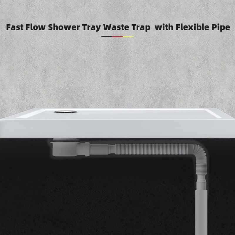 MUCOL 90 Degree Low Profile 1.5" Shower Drain Trap, 1.5"