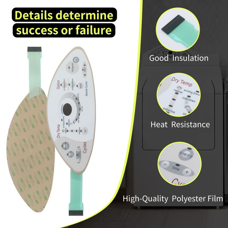 Dryer Touch Control Panel Replacement #22004444, 33002536,22004445,33002537 - Compatible with