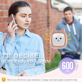 Safe Sound Personal Alarm, 130 dB Loud Siren Song Emergency Security Alarm Keychain with LED Light, Personal Sound Safety Siren for Women, Men, Children, Elderly(Rose Gold)