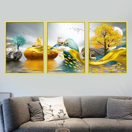 Plant Wall Stickers – 3 Pack Botanical Leaf Decals (12" x 16" Each) – Aesthetic Greenery for Home, Office, Bedroom, Living Room – Removable Vinyl Decor (Design 4)