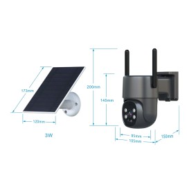 4G Solar Security Camera Wireless IP65 Waterproof & Motion Alarm for Home Farm Smart Network Digital CameraNetwork: 4 G, Resolution: 2560 x 1440