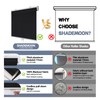 SHADEMOON Cordless Blackout Window Roller Shades, Pull Down Spring System