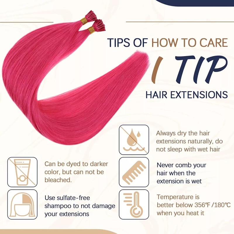 Runature Extensiones De Cabello 100% Humano 25gr 20in Rosa Caliente