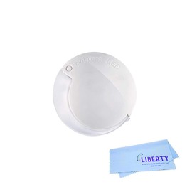 Eschenbach Mobilent LED Pocket Magnifier - Compact Size Folding Handheld Magnifying Lens with LED Light | 4X, 7X, or 10x Magnification | Includes Lanyard and Liberty Microfiber Cloth (7X)