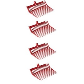 Little Giant PDF103RED 13 Inch DuraFork Polycarbonate Attachable Pitchfork Tool Replacement Head with Angled Tines, Red (4 Pack)