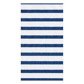 Caspari Guest Towel Bretagne Paper Guest Towel Napkins in Blue-15 Per Package, Guest Towel, Blue (11860G)