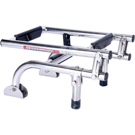 Amarine-made Marine Boat Foldable Stainless Steel 3 Steps Ladders Stern Mount W Rubber Grips