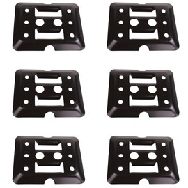 DC Cargo E-Track Tie-Downs - Mini Trailer Plate, 6" x 5", Heavy Duty Black Steel, Bolt-on with 2 E-Track Slots for Trucks, Vans, Trailers, Boat (Pack of 6)