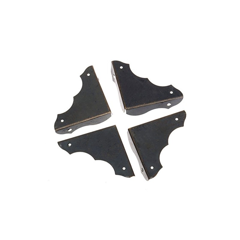 Dophee 12Pcs Antique Brass Jewelry Wine Gift Box Frame Wooden