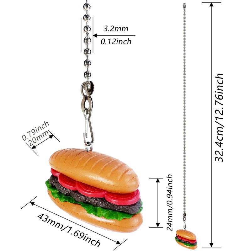 OMYZERO 12" Hamburg Ceiling Fan Pull Chain Extender with Chain