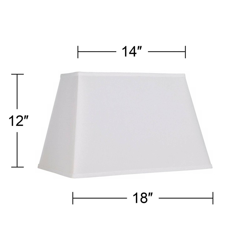 White Large Rectangular Lamp Shade 14" Wide x 6" Deep