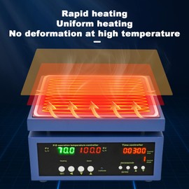 110V 700W Soldering Heat Plate with Timer and Temperature Adjustment, LED Microcomputer Electric Preheat Soldering Station Welder Hot Plate Rework Heater Lab Heater Plate 7.87X7.87in