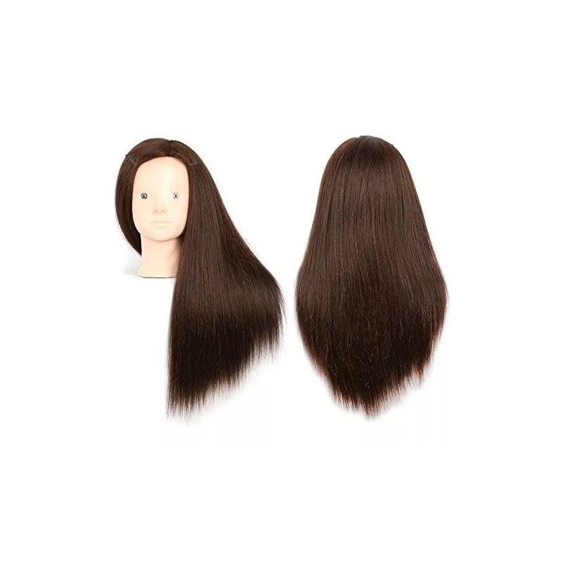 Leeven Maniqui Cabeza Cabello Sintético Negro 50 Cm Leeven