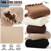 SAVALOS Thin Merino Wool Ruffle Boot Socks Warm Winter Cozy