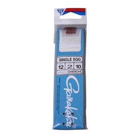 Gamakatsu Single Egg Snelled Hook - Red Size 8