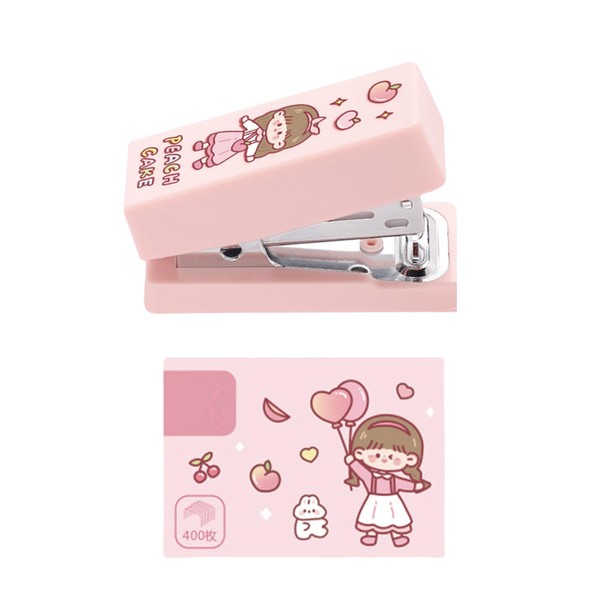 Cute Caetoon Desktop Stapler with Staples, Small Mini Office Stapler,