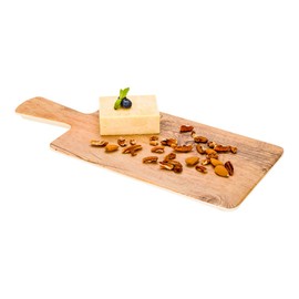 Restaurantware Voga 16.5 In x 7 In Serving Board, 1 With H&le Cheese Platter Board - Rectangle, Large, Countryside Brown Faux Wood Charcuterie Serving Tray, Break Resistant, For Appetizers & Spreads