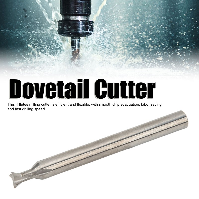 Dovetail End Mill Cutter High Hardness Alloy 5mm 4 Flutes