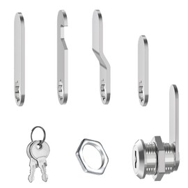 25mm Mailbox Lock with Key Alike, Security Letterbox Lock Cabinet Drawer Cam Lock, Cupboard Door Lock with 2 Keys and 4 Different Lock Plates for Mailboxes Toolboxe Filing Cabinet Letter Box Lock