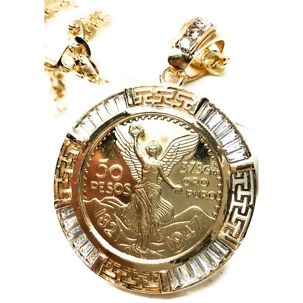 Fran & Co. Gold Plated Coin Centenario Mexicano Moneda 50