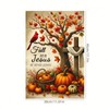 Fall Jesus Garden Flag Autumn Christian Decoration Pumpkin Cross Design