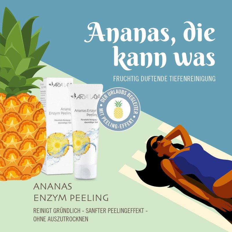 ARYA LAYA Pineapple Enzyme Scrub, 75 ml: Gentle, Deep Pore