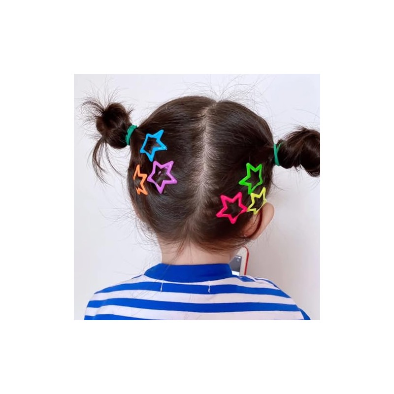 Clips de cabello estrella, 50pcs coloridas barretas de estrellas y2k,