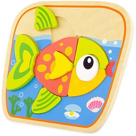 Ulysse Wooden Puzzle - Fish (9 Pieces) 1517, Multi-Coloured