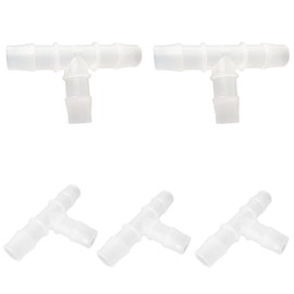 JENSWILL 5PCS 1/2" Hose Barb Fitting Equal Barbed T Shaped Tee Type 3 Way Plastic Pipe Connectors Joint Splicer Mender Adapter Union for Air Line Tubing
