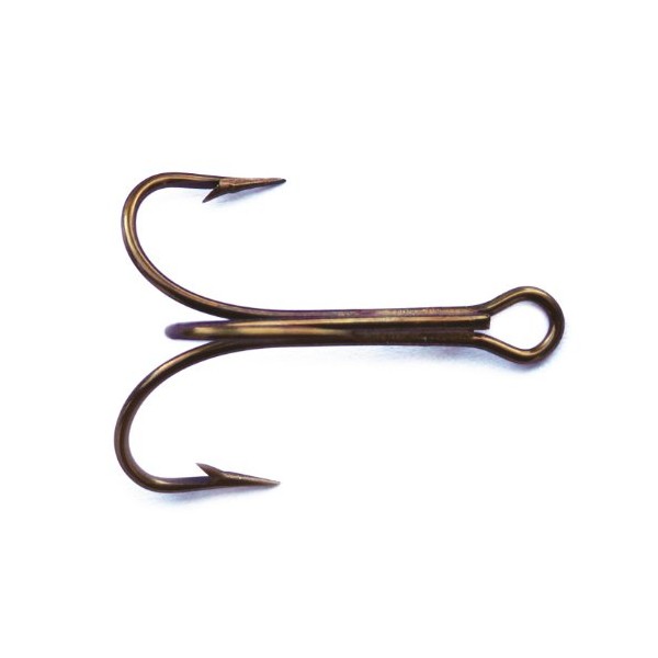 Mustad 3551 Classic Treble Standard Strength Fishing Hooks | Tackle for Fishing Equipment | Comes in Bronz, Nickle, Gold, Blonde Red, [Size 12/0, Pack of 5], Bronze
