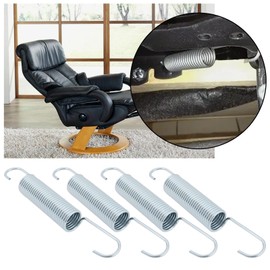 Briny River Pack of 4 125 x 18 x 2 mm Deck Chair Springs Galvanised Steel Double Hook Tension Springs Replacement Part Suitable for Deck Chairs and Sofas