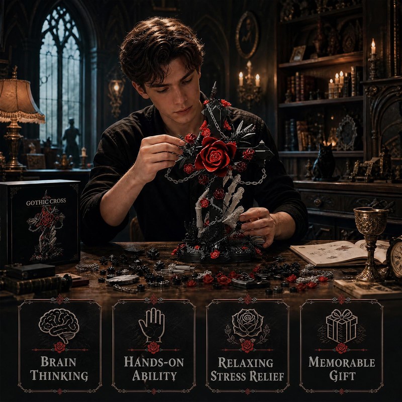 Myth Qholve Gothic Skull Building Set 720pcs Dark Decor