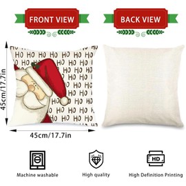 ALINK Pack of 4 Christmas Cushion Covers, Decorative Cushion, Xmas Decoration, Deer, White, Christmas Pillow Cushion Covers, Linen Christmas Decoration Cushion Cover, 45 x 45 cm