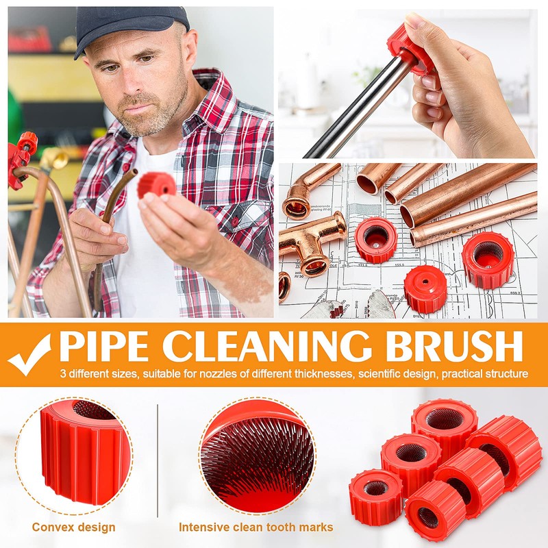 6 Pieces Copper Pipe Cleaners Include 1/2 Inch, 3/4 Inch,