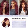 20 Inch 99j Burgundy 13x6 Body Wave Lace Front Wigs